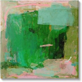 Stupell Industries Green & Pink Abstract Painting Canvas Wall Art Design by Hayley Michelle
