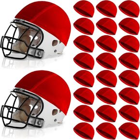 24 Pieces Scrimmage Helmet Cover Football Helmet Cap Youth Sports Helmet Covers for Lacrosse Hockey Practice Training, Red