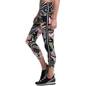 DKNY womens Sport Dizzy Tropics Printed 7 / 8 Length Legging, Atomic Dizzy Tropics, X-Small