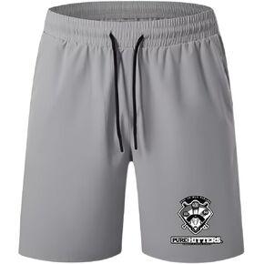 Men’s Grey Slim Fit Shorts - Soft Material & 2 Side Zipper Pockets - Anti-Wrinkle Ideal for Outdoor Sports, Casual Wear