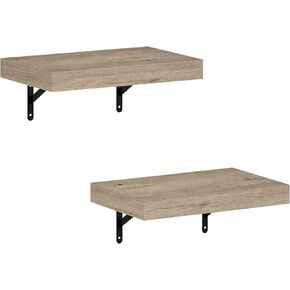 Furinno Tanna 22-Inch Wall Mounted Floating Display Shelves, Natural, Set of 4