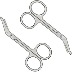 2 Pieces Ostomy Scissors Bandage Scissors, 4.4 inches Nursing Scissors Stainless Steel Medical Scissors for Doctors Nurses Veterinary Home Nursing
