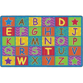 Flagship Carpets Cheerful Alphabet Educational Multicolor Rug for Home Learning Area or Playroom Mat, Kids Room, Childrens Classroom Carpet, 7'6" x 12', Rectangle