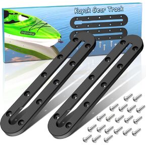 Kayak Gear Track, Kayak Low Profile Track, Kayak Rail, Kayak Accessories Mount Track, Compatible for Fishing Rod Holder, Fish Fider, Cup Holder, Anchor Cleats