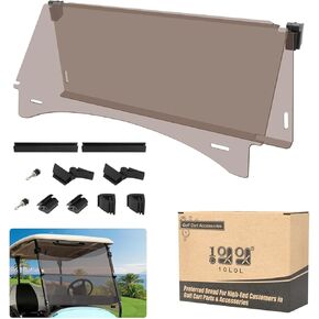 10L0L Club Car Windshield - Club Car Precedent Tinted Front Windshield for Front Window with Tinted View to Shield UV Ray Foldable Fit Precedent Gas or Electric(04-Up)