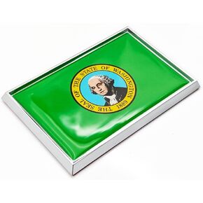 Washington Flag Sticker Emblem Decal Car Chrome Flags, 2 Pack, 3 x 2 inches