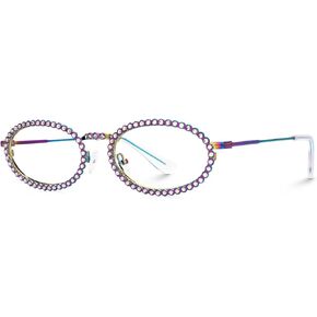 VOOGLAM Oval Blue Light Glasses for Women Anti Eyestrain Dry Eyes Computer Phone TV Eyewear Fergie