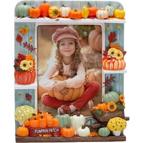 Fall Pumpkin Resin Picture Frame