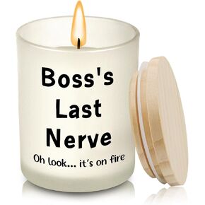 Boss Gifts for Women, Bosses Day Gifts for Women Men, Boss Lady Gifts for Women, Boss's Day Birthday Christmas Gifts for Boss, Funny Cool Gifts for Bosses Appreciation Gifts, Boss's Last Nerve Candle