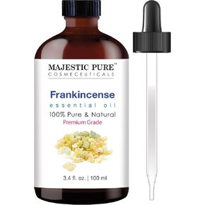 MAJESTIC PURE Frankincense Essential Oil | 100% Pure and Natural Oil | Premium Grade Essential Oils for Hair Care, Home Diffusers, Skin, Aromatherapy, Massage and Humidifiers | 3.4 Fl Oz