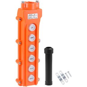 uxcell Hoist Crane Pendant Control Station Push Button Switch 6 Ways