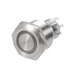 uxcell Momentary Metal Push Button Switch 22mm Mounting Dia DPDT 2NO 2NC 24V Red LED Light