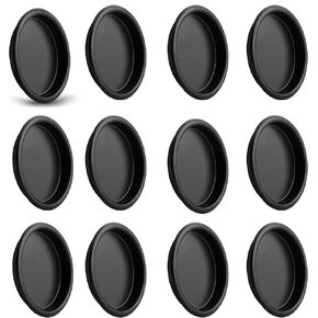 HOMOTEK Closet Door Finger Pull 2-1/8", Easy Snap in Installation, Black, No Nail Require, Fits a 5/16"Depth x 2-1/8" Diameter Opening Hole, 1 Pack