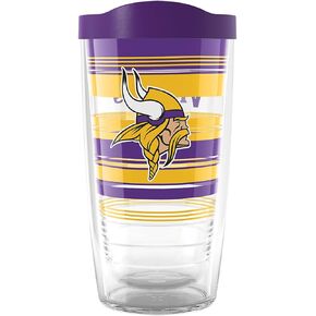 Tervis Traveler NFL Minnesota Vikings - Hype Stripes Triple Insulated Insulated Tumbler Travel Cup Keeps Drinks Cold & Hot, 20oz, Stainless Steel