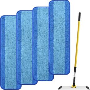 8 Pack Microfiber Deep Clean Pad for Rubbermaid Commercial 18 Inch Mop and 17 Inch Mop, Reusable Wet & Dry Mop Refills for Commercial Flat Mop System 18" and 17"