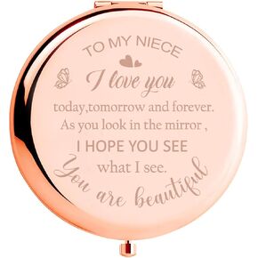 Niece Gifts from Auntie, Bithday Gift for Niece from Aunt, Niece Birthday Gifts Compact Mirror Wedding Anniversary for Niece