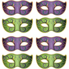 Beistle 8 Piece Jumbo Mardi Gras Decorations Masquerade Mask Cutouts New Orleans Party Décor