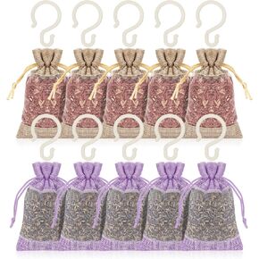 Homode Cedar Blocks for Clothes Storage, Pack of 10 Cedar Sachets and Lavender Sachet Bags for Drawers and Closets, Cedar Wood Chips, Scent Satchels Closet Freshener
