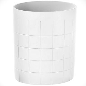 Creative Scents White Small Bathroom Trash Can - Small Waste Basket for Bathroom - Space Friendly Wastebasket Bin for Bathroom, Powder Room, Bedroom Or Living Room (Polar Collection)