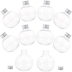 ARTIBETTER Light Bulb Bottle 10pcs Transparent Spherical Bottle The Pet Milk Tea Lob Novelty Drinking Glasses