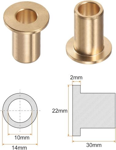 Flange Bearing Sleeve 12mm Bore 18mm OD 20mm Length 3mm Flange Thickness Bronze Bushing Self-Lubricating Bushings Sleeve for Industrial Equipment in Saudi Arabia