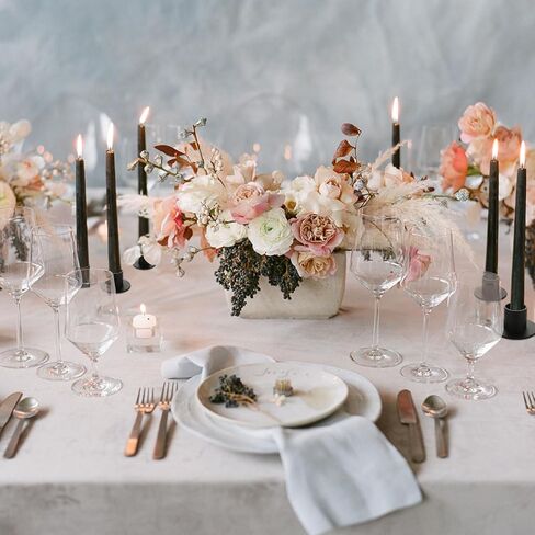 12 قطعة من حوامل الشموع السوداء المصنوعة من الحديد غير اللامع، حامل شموع مستدقة لتزيين المنزل وحفلات الزفاف والذكرى السنوية وهدايا الترحيب بالمنزل الجديد، تناسب شمعة بسمك 3/4 بوصة in Kuwait