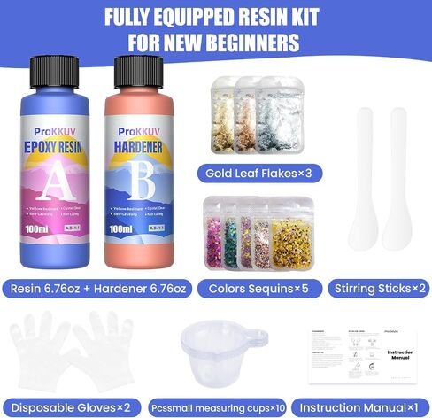 Epoxy Resin Kit, 64OZ Kit Crystal Clear Resin Epoxy, Bubble Free, No Yellowing, UV Resistant, Food Safe with Foil Flakes, Sequin, Easy Mix 1:1 for DIY Crafts Resin Jewelry Making(32OZ x 2) in Saudi Arabia