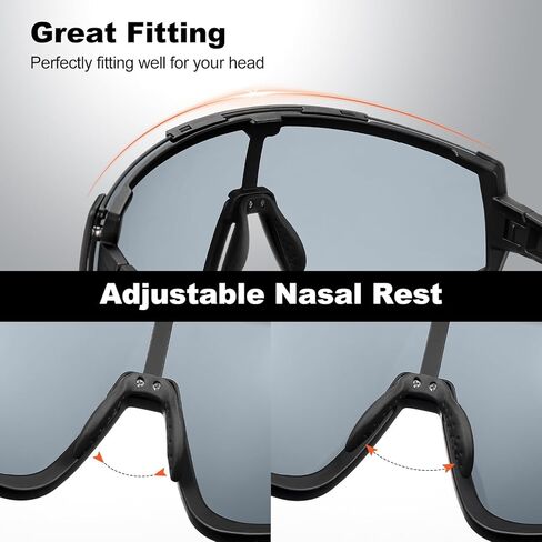 نظارات شمسية Odoland لركوب الدراجات، عدسات مغناطيسية UV400 نظارات شمسية رياضية مستقطبة للبيسبول MTB الجري البيسبول للرجال والنساء in Kuwait