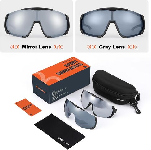 نظارات شمسية Odoland لركوب الدراجات، عدسات مغناطيسية UV400 نظارات شمسية رياضية مستقطبة للبيسبول MTB الجري البيسبول للرجال والنساء in Kuwait