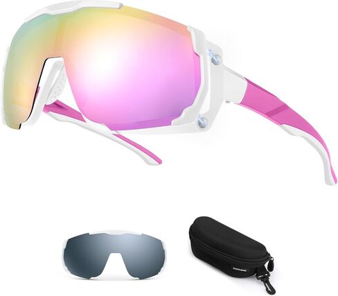 نظارات شمسية Odoland لركوب الدراجات، عدسات مغناطيسية UV400 نظارات شمسية رياضية مستقطبة للبيسبول MTB الجري البيسبول للرجال والنساء in Kuwait