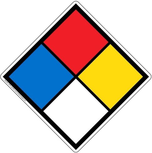 ComplianceSigns.com 12"x12" Adhesive Vinyl Blank NFPA 704 Hazard Diamond Placard, Made in the USA in Saudi Arabia