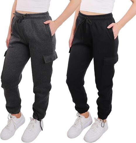[عبوة من قطعتين] سراويل الركض كارجو للنساء سراويل رياضية كاجوال مريحة للغاية وملمس فائق النعومة in Kuwait