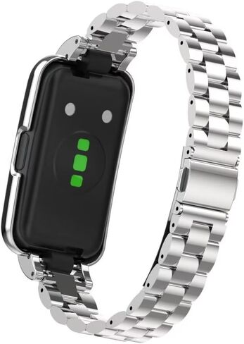 Compatible for Huawei Band 9/8/7 Bands,Stainless Steel Metal Replacement Strap Bracelet with Metal Frame for Huawei Band 7/8/9 Woman Man in Saudi Arabia