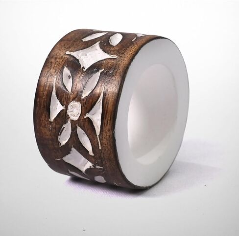 مجموعة حلقات مناديل خشبية مكونة من 10 قطع، حوامل مناديل خشبية من المانجو لأدوات مائدة الطعام، حلقات مناديل كبيرة، طاولة طعام، للاستخدام اليومي، الزفاف، الذكرى السنوية، عيد الشكر، حفلة المعمودية in Kuwait