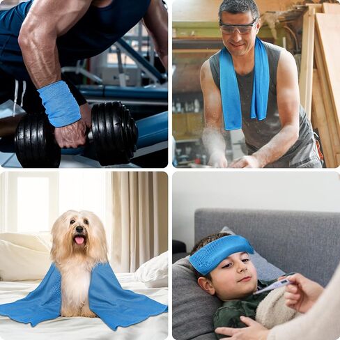 Cooling Towel Neck and Face,(40" x 12") 4Pack Ice Towel,Soft Breathable Cool Towel,Microfiber Cold Towel for Hot Weather,Sport,Yoga,Gym,Workout,Camping & More Activities in Saudi Arabia