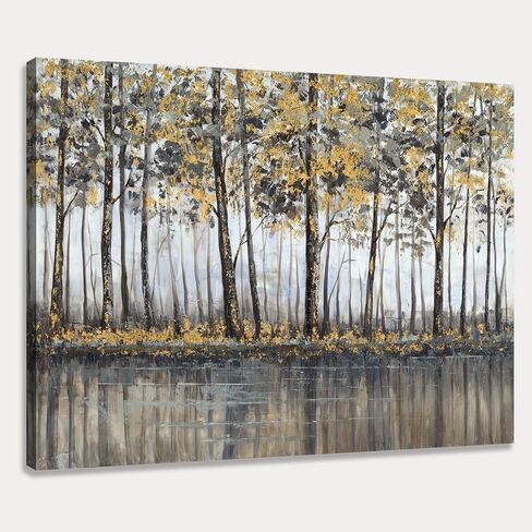 Living Room Pictures Wall Art Gold and Black Abstract Tree Artwork on Canvas for Modern Office Walls Decor 36x24 in Saudi Arabia