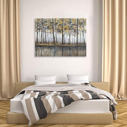 Living Room Pictures Wall Art Gold and Black Abstract Tree Artwork on Canvas for Modern Office Walls Decor 36x24 in Saudi Arabia