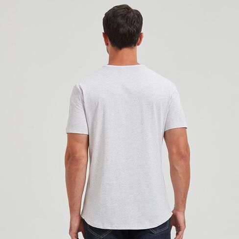 Men's Curved Hem 100% Slub Cotton T-Shirt Premium Casual Stylish Soft Crewneck Tee in Saudi Arabia