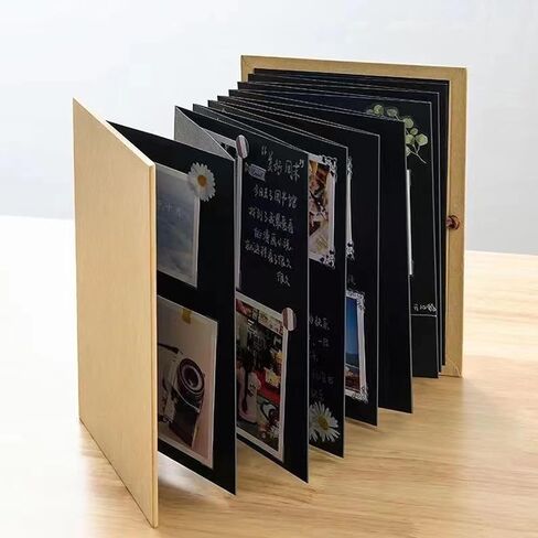 ألبوم صور DIY لاصق ذاتي، 5 بوصة 6 بوصة 8 بوصة كرافت/ألبوم ورق أسود DIY، مجموعة صور كتاب ذكريات هدية الزفاف الذكرى السنوية لعيد الحب للأطفال عائلة الطفل (6 بوصة، أسود) in Saudi Arabia