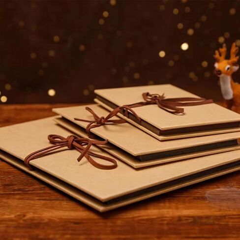 ألبوم صور DIY لاصق ذاتي، 5 بوصة 6 بوصة 8 بوصة كرافت/ألبوم ورق أسود DIY، مجموعة صور كتاب ذكريات هدية الزفاف الذكرى السنوية لعيد الحب للأطفال عائلة الطفل (6 بوصة، أسود) in Saudi Arabia