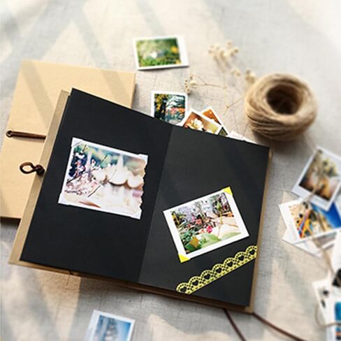 ألبوم صور DIY لاصق ذاتي، 5 بوصة 6 بوصة 8 بوصة كرافت/ألبوم ورق أسود DIY، مجموعة صور كتاب ذكريات هدية الزفاف الذكرى السنوية لعيد الحب للأطفال عائلة الطفل (6 بوصة، أسود) in Saudi Arabia
