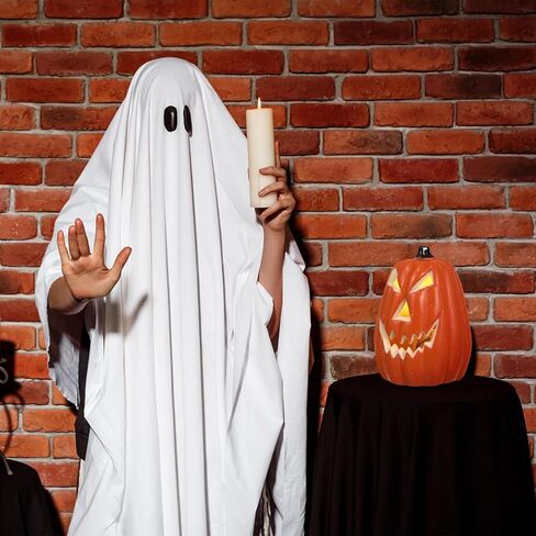 Abaodam Halloween LED Pumpkin Light الجوف خارج جاك O فانوس اليقطين تمثال فانوس اليقطين LED ضوء البلاستيك البرتقالي ضوء الديكور لحزب المنزل in Saudi Arabia