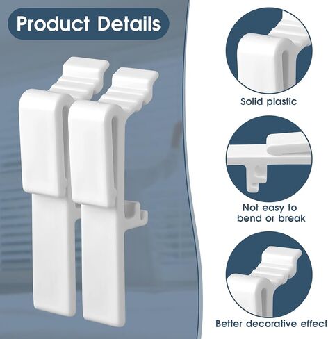 12 PCS Blind Valance Clips Vertical Blind Dust Cover Valance Clip Holder Window Blind Clips Plastic Valance Retainer Blind Cover Clips Replacement Parts for 1-1/2 Inch and 1-9/16 Inch Rail Across in Saudi Arabia