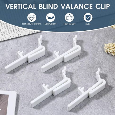 12 PCS Blind Valance Clips Vertical Blind Dust Cover Valance Clip Holder Window Blind Clips Plastic Valance Retainer Blind Cover Clips Replacement Parts for 1-1/2 Inch and 1-9/16 Inch Rail Across in Saudi Arabia