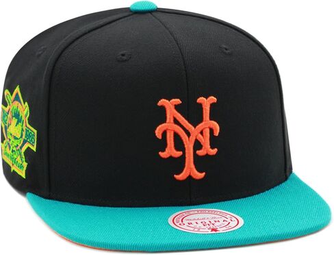 قبعة Mitchell & Ness New York Mets Citrus Cooler Snapback Hat Cooperstown - أسود in Saudi Arabia
