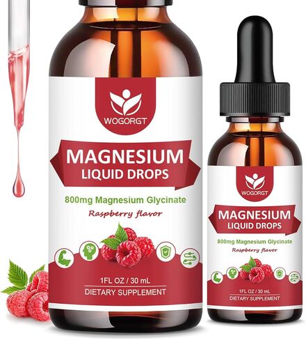 (2 Pack) Magnesium Glycinate Liquid Drops with Citrate & Taurate - High Absorption 1000mg Liquid Magnesium Complex with D3, GABA, L-theanine for Cognition, Calm, Mood & Sleep, Pineapple Flavor - 30mL in Saudi Arabia