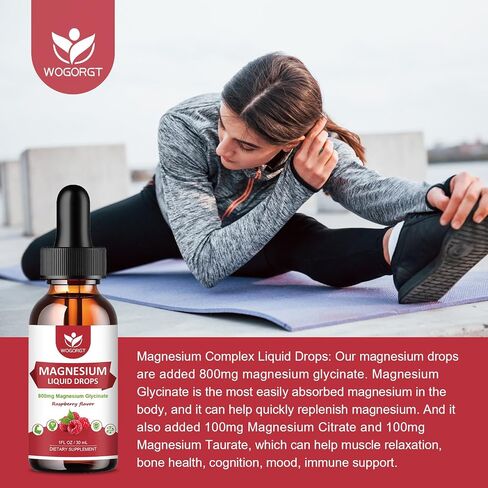 (2 Pack) Magnesium Glycinate Liquid Drops with Citrate & Taurate - High Absorption 1000mg Liquid Magnesium Complex with D3, GABA, L-theanine for Cognition, Calm, Mood & Sleep, Pineapple Flavor - 30mL in Saudi Arabia