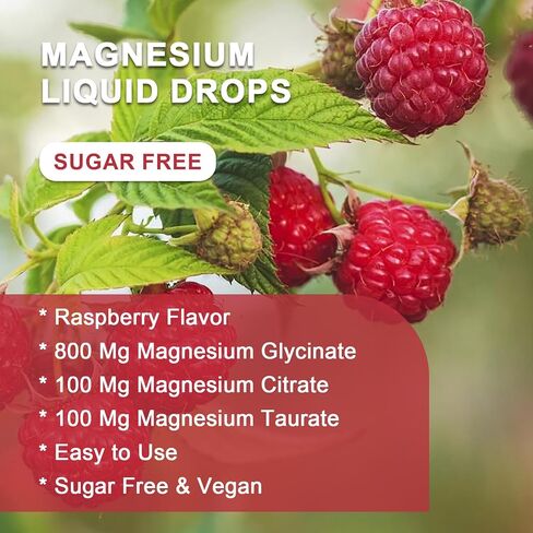 (2 Pack) Magnesium Glycinate Liquid Drops with Citrate & Taurate - High Absorption 1000mg Liquid Magnesium Complex with D3, GABA, L-theanine for Cognition, Calm, Mood & Sleep, Pineapple Flavor - 30mL in Saudi Arabia