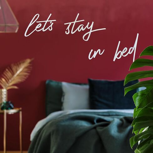 Let’s Stay in Bed Sign Metal Bedroom Wall Decor above Bed, Iron Letters Wall Hanging Art, Farmhouse Wall Art for Home Bedroom Apartment Office Hotel Decor, Black in Saudi Arabia