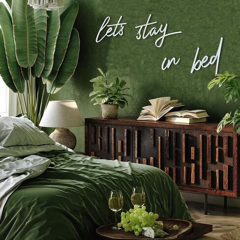 Let’s Stay in Bed Sign Metal Bedroom Wall Decor above Bed, Iron Letters Wall Hanging Art, Farmhouse Wall Art for Home Bedroom Apartment Office Hotel Decor, Black in Saudi Arabia
